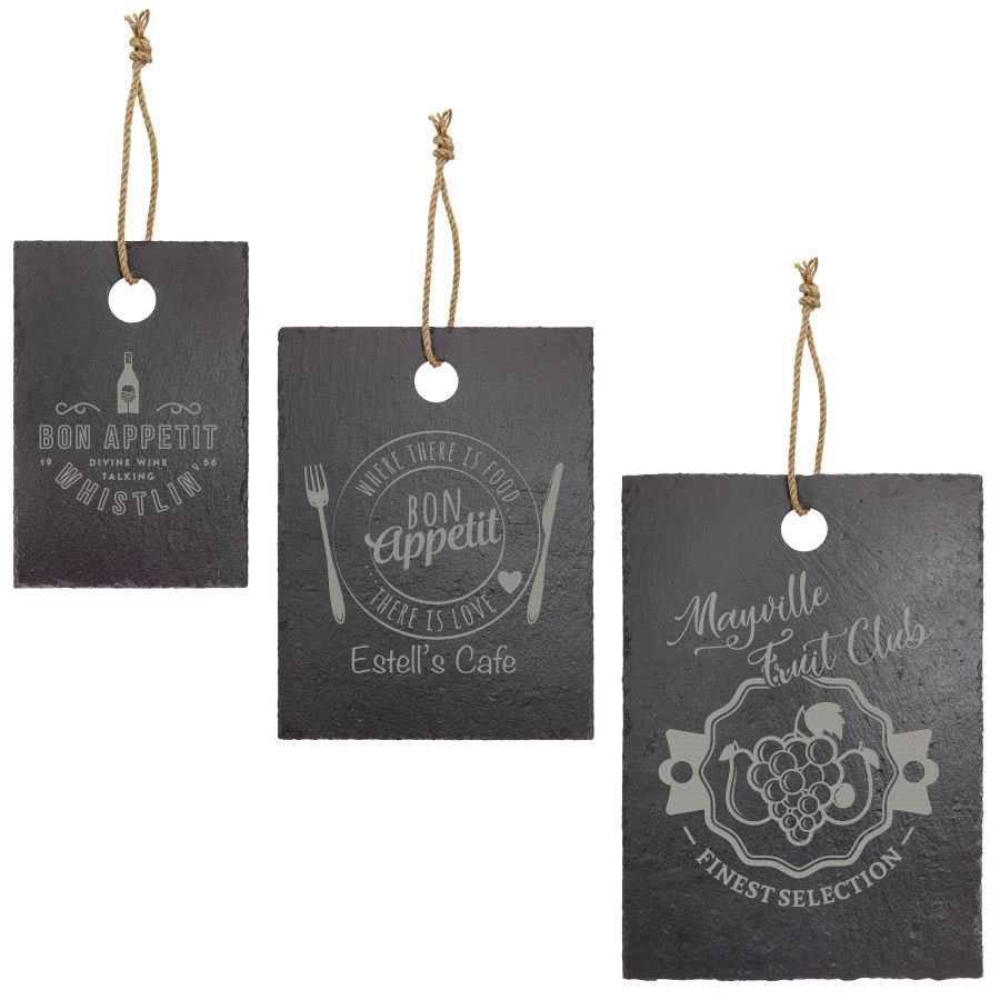 Rectangle Slate Cutting Board with Hanger String - 11 1/2" x 8 3/4"
